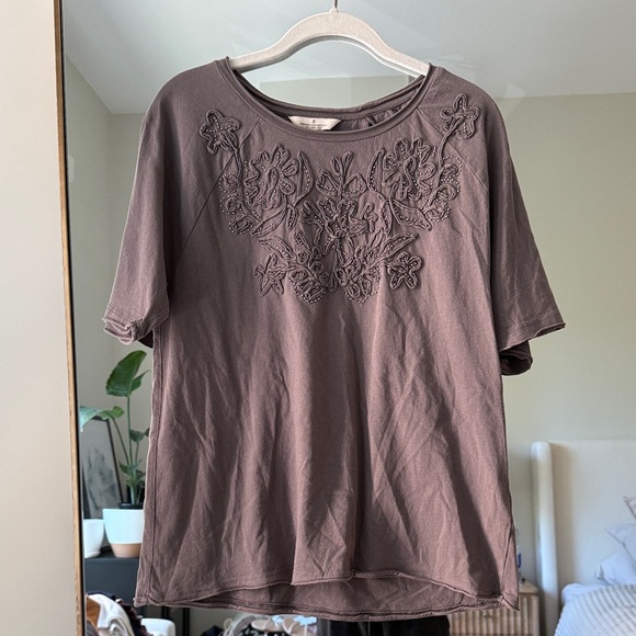 🔴 French Connection Gray Embroidered Top - Picture 1 of 3